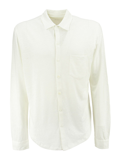Majestic Deluxe Cotton Long Sleeve Shirt In White