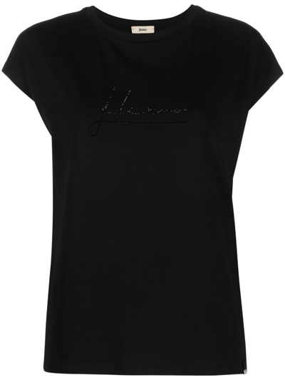 Herno Cotton Crew-neck T-shirt In Black