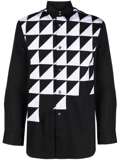 Comme Des Garçons Triangle-print Shirt In Black