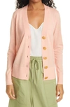 Tory Burch Simone Cardigan In Fresh Coral Melange