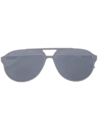 Thom Browne Mirrored Aviator Sunglasses In Grey