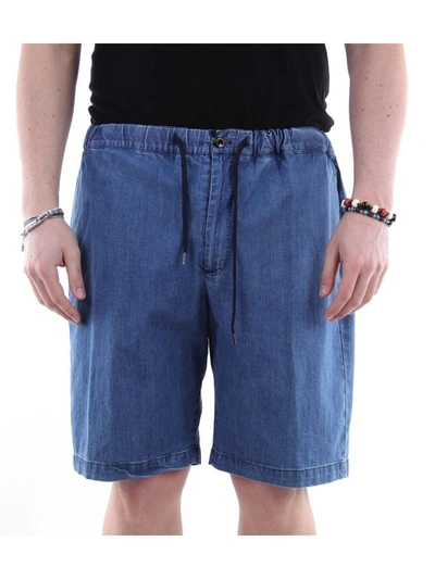 Pt Torino Chambray Shorts In Blue In Blue