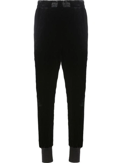 Ann Demeulemeester Cotton-jersey Track Pants In Black