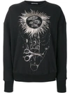 Alexander Mcqueen Embroidered Sweatshirt In Black