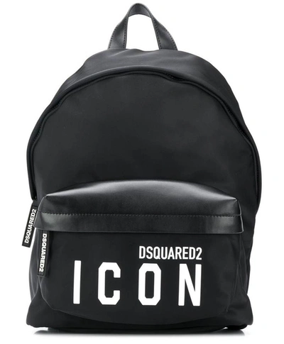 Dsquared2 Icon Logo Backpack Bag In Black