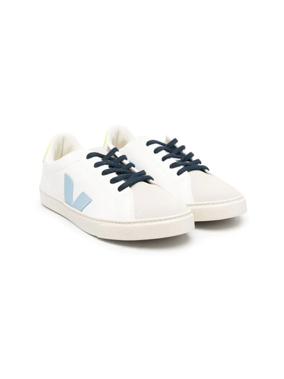Veja Boy's Esplar Mix-leather Lace-up Sneakers, Toddler/kids In Blue