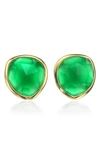 Monica Vinader 'siren' Semiprecious Stone Stud Earrings (nordstrom Exclusive) In Gold/ Green Onyx