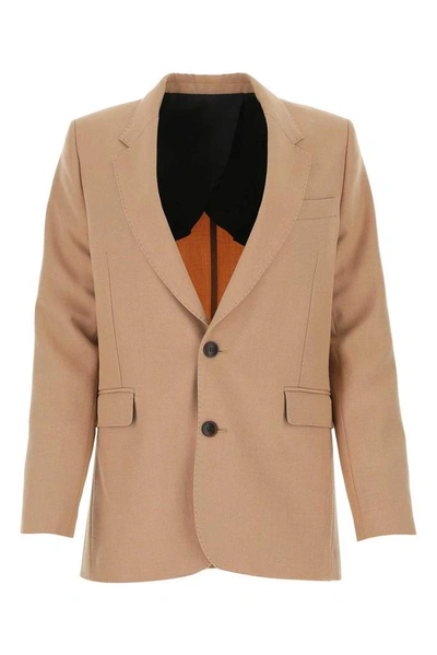 Ami Alexandre Mattiussi Biscuit Wool Blend Blazer Camel Ami Donna 34 In Beige