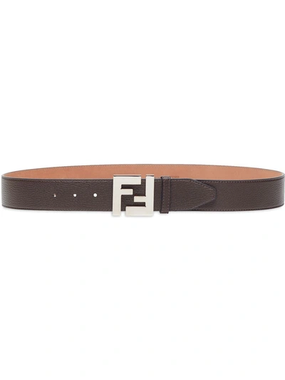 Fendi Ff Leather Belt In Noir  2