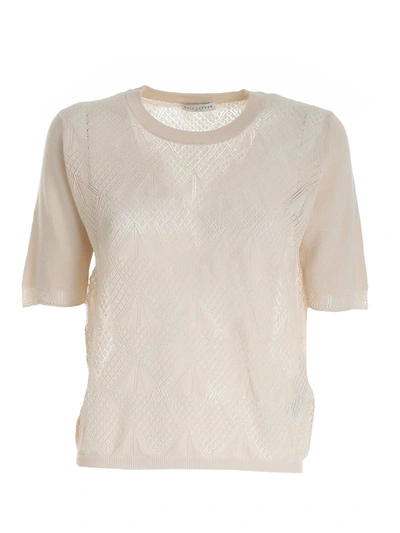 Ballantyne Drilled Knitted Pullover In Beige