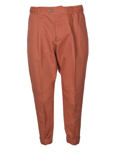 Pt Torino Casual Pants In Brick Color In Red