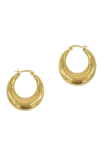 Adornia Stainless Steel Domed 25mm Hoop Earrings In Yellow