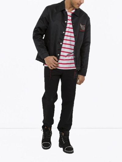 Alexander Wang 'slow And Steady' Print Padded Coach Jacket In Black