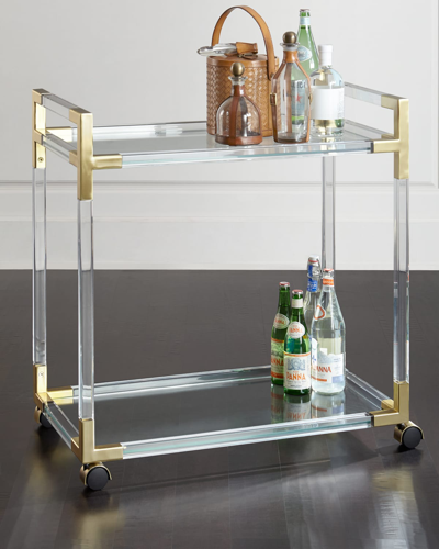 Jonathan Adler Jacques Acrylic & Brass Bar Cart