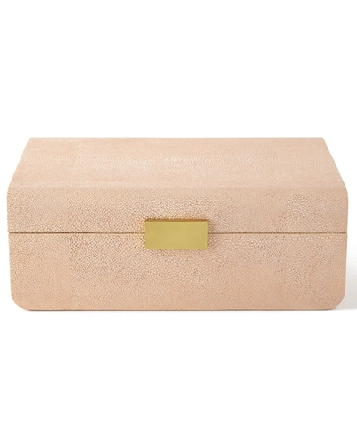 Aerin Large Blush Modern Faux-shagreen Decorative Box