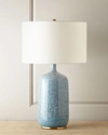 Aerin Culloden Blue Lagoon Table Lamp In Volcanic Ivory