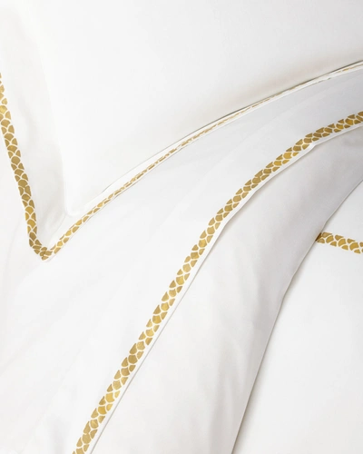 Roberto Cavalli New Gold Plain Queen Fitted Sheet, White In Multi
