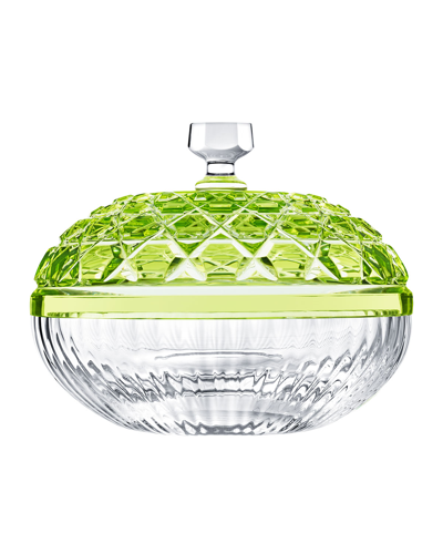 Saint Louis Crystal Royal Small Box, Chartreuse