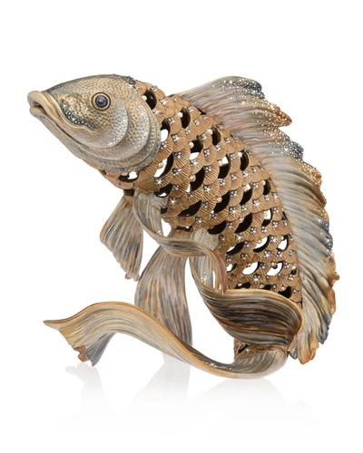 Jay Strongwater Koi Fish Figurine In Platinum