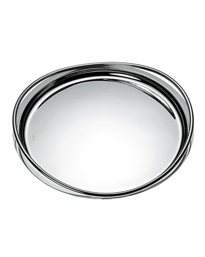 Christofle Vertigo Large Round Tray In Silver