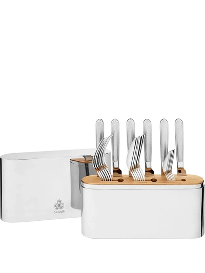 Christofle Concorde 24-piece Stainless Steel Flatware Set In Silver