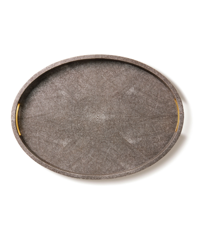 Aerin Modern Chocolate Faux-shagreen Tray In Brown