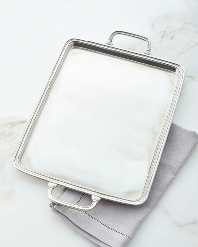 Match Large Handled Pewter Tray