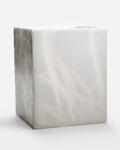 Labrazel Alisa Alabaster Wastebasket, White