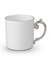 L'objet Aegean Porcelain And Platinum Mug In White/platinum