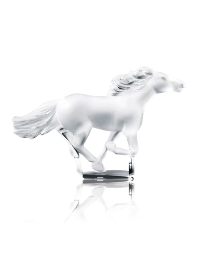 Lalique Kazak Horse Sculpture - Clear In Beige