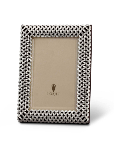 L'objet Platinum Braid 4" X 6" Picture Frame