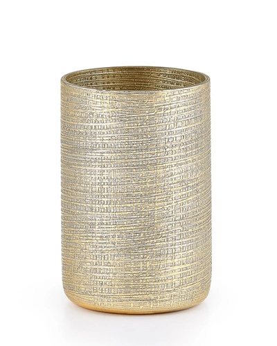 Labrazel Woven Metallic Brush Holder In Silver