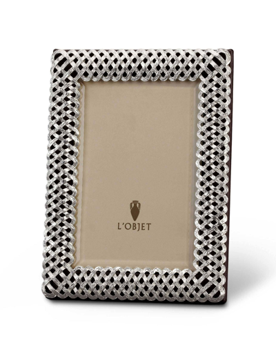 L'objet Platinum Braid 5" X 7" Picture Frame In Multi