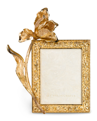 Jay Strongwater Tulip 3" X 4" Picture Frame In Gold