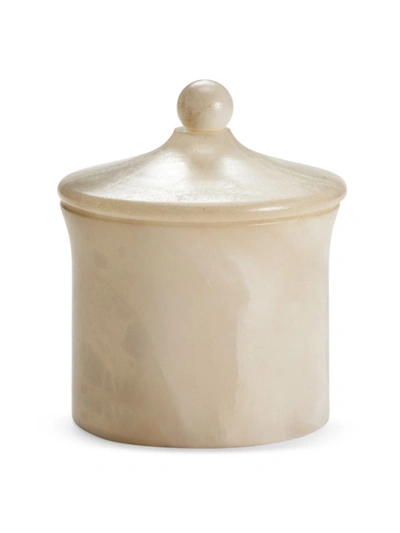 Labrazel Alisa Alabaster Bath Canister, Cream In Creamy Ivory