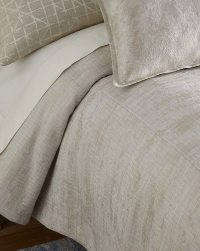 Fino Lino Linen & Lace Inessa Queen Coverlet In Dove