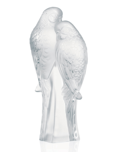 Lalique Figure Two Parakeets 12119 In Gold