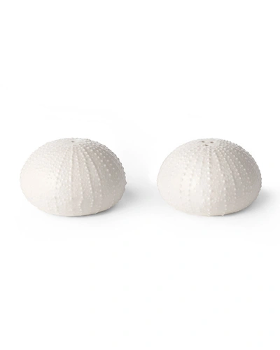 Aerin Ceramic Sea Urchin Salt And Pepper Shakers In White