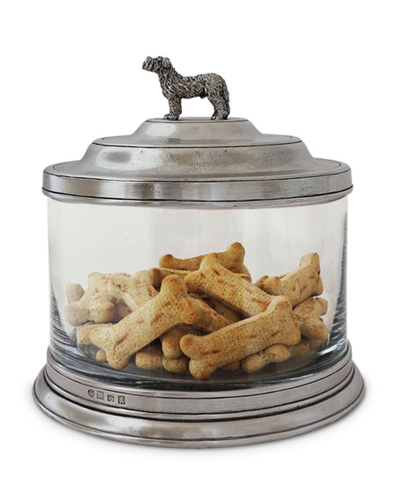 Match Glass Cookie Jar With Dog Finial