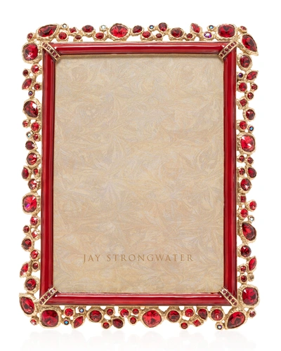 Jay Strongwater Leslie Bejeweled Picture Frame, 5 X 7 In Ruby