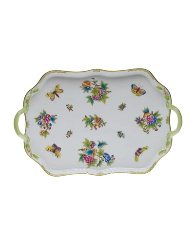 Herend Queen Victoria Rectangle Tray With Branch Handles