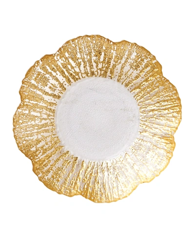 Vietri Rufolo Glass Small Shallow Bowl, Gold In Glass/gold