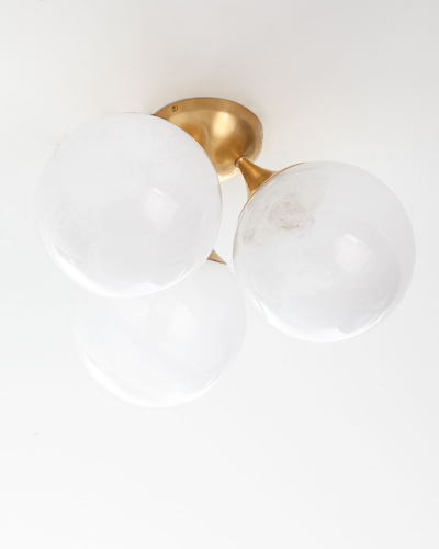 Aerin Cristol Large Triple Flush Mount In Silver