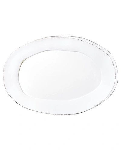 Vietri Lastra Oval Platter, White