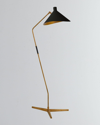 Aerin Mayotte Large Offset Floor Lamp In Black/gold