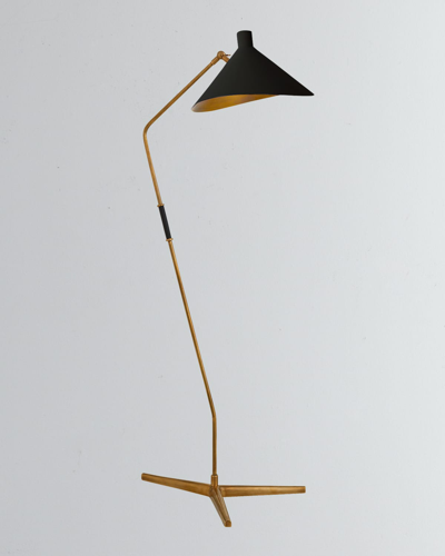 Aerin Mayotte Large Offset Floor Lamp In Black/gold