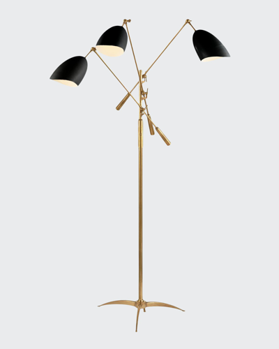 Aerin Sommerard Triple-arm Floor Lamp In Black And Gold