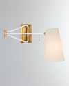 Aerin Keil Swing-arm Wall Light In White And Gold