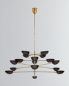 Aerin Graphic Grande Four-tier Chandelier In Black And Gold