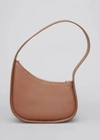 The Row Half Moon Hobo Bag In Calfskin Leather In Black